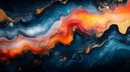 Captivating abstract swirling blue red orange pictures