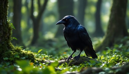 crow on the ground