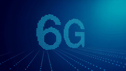 Fototapeta premium 6G Digital Communication: A mesmerizing illustration of the 6G network, depicted with a vivid display of digital patterns, signifies the cutting-edge technology of tomorrow. 