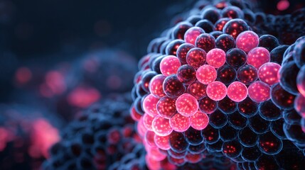 glowing spheres abstract cluster