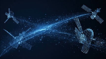 satellites network space technology connection