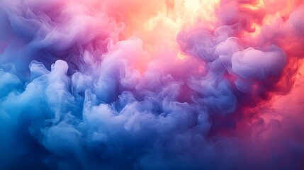 Dreamlike smoke swirls in vibrant color wallpaper