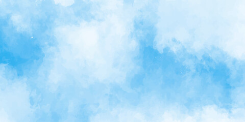 Obraz premium Beautiful clear blue sky with fluffy white clouds, a bright summer day nature background