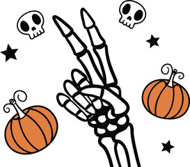 Here's a concise description:

A vector illustration of a set of cartoon Halloween pumpkin icons, perfect for autumn and holiday designs