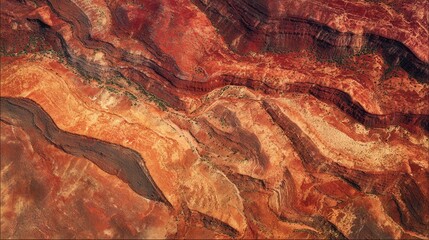 aerial view red rock formations
