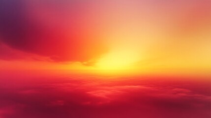 Vibrant sunset illuminating majestic cloudscape with warm colors