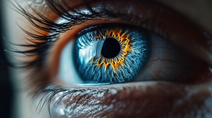 Human eye showing futuristic concept of vision and perception