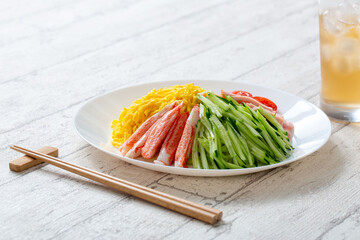 冷やし中華　夏の家庭料理