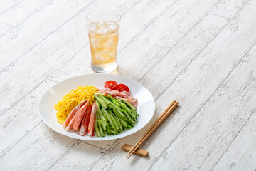 冷やし中華　夏の家庭料理