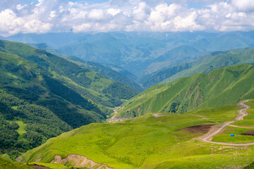 The beautiful mountainous landscape of Upper Khevsureti, Georgia
