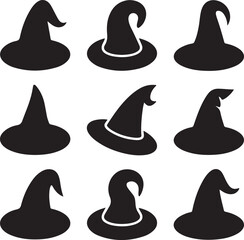 Black witch hats collection wizard magic