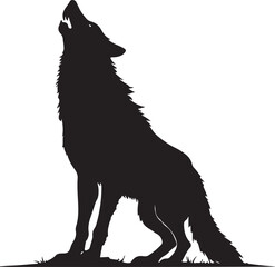 Obraz premium Wolf howling silhouette
