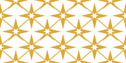 An abstract golden background features a seamless pattern of repeating gold stars, creating a decorative and vintage-style wallpaper