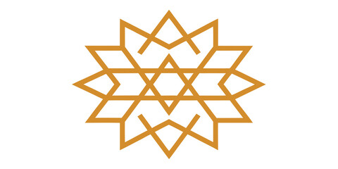 A vector illustration of a blue winter snowflake icon with a star of David and Christmas star design