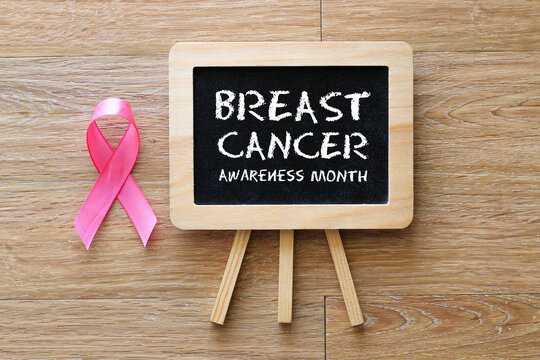 healthcare and medicine concept. pink breast cancer awareness ribbon.