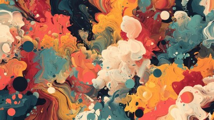 swirling paint colors abstract art