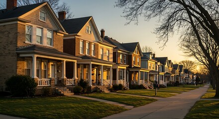 Row of Homes in the Midwest