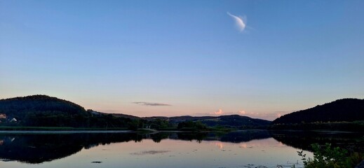 sunset over the lake
