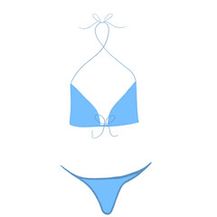 Blue Swimsuit – Halter Bikini Doodle PNG
