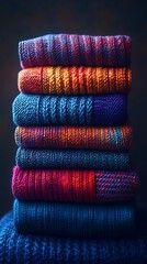 Knitted sweaters colorful textile vibrant pattern illustration