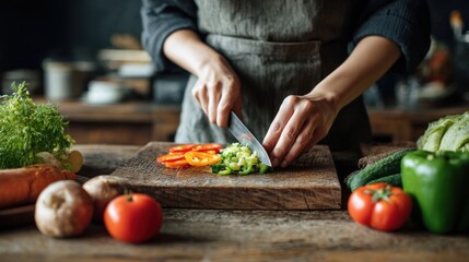 Person chopping vegetables