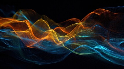 Obraz premium flowing orange and blue waves