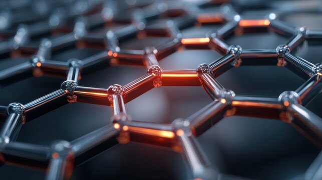 glowing hexagonal carbon structure