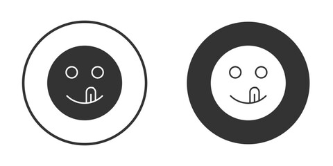 Yummy smile emoji icon, flat vector simple element illustration from editable concept