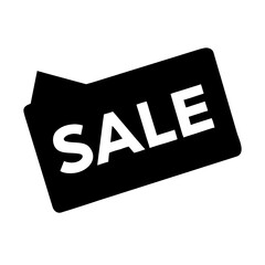 Black loyalty card with SALE text, transparent background, copy space