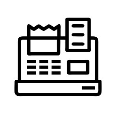 Cash register with coupons and copy space on transparent background