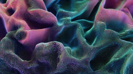 iridescent digital fabric texture waves