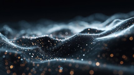 glowing waves dark abstract background