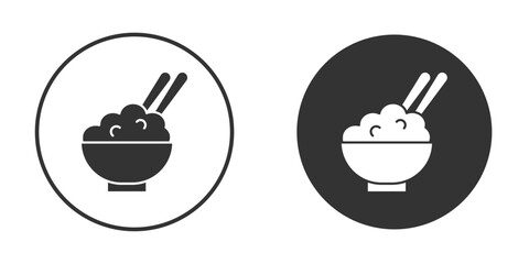 Rice bowl icon, flat vector simple element illustration from editable concept