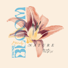 Tropical flowers illustration graphic art. summer tropical flowers. printed t-shirt design. flowers graphic in vector, Vintage Line flowers print, © sumonsharif