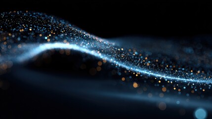 blue and gold glittering wave