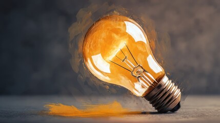 glowing bulb artistic concept idea