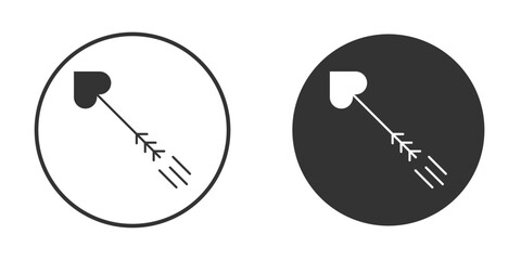 Love arrow icon, flat vector simple element illustration from editable concept
