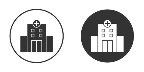 Hospital building icon, flat vector simple element illustration from editable concept