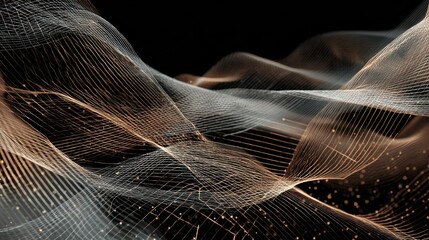 glowing grid wave abstract art