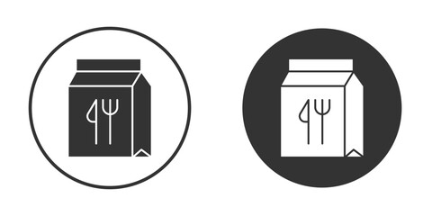 Food delivery paper bag icon, flat vector simple element illustration from editable concept