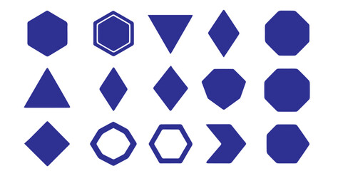 Professional Colored Vector Set of 15 High-Resolution Modern Geometric Badge Shapes, Editable Formats: AI, EPS, JPG, PNG, Ideal for Both Digital and Print Use
