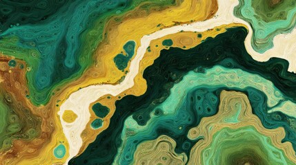 abstract swirling green gold texture