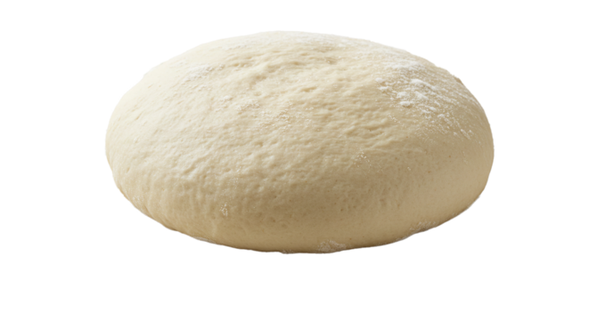 A close up shot of a ball of dough on a black background ready to be used for baking or cooking on transparent background