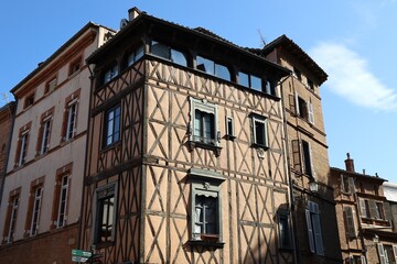 Bâtiment typique, vue de l'extérieur, ville de Toulouse, département de la Haute Garonne, France