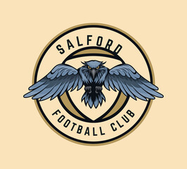 Black and Cream Illustrative Eagle Football Club Logo (31 x 28 in) - 1