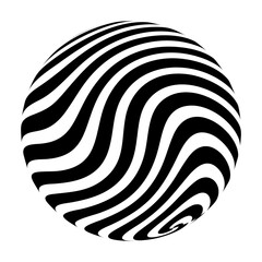 black and white fingerprint vector circle wave symbol © nanik