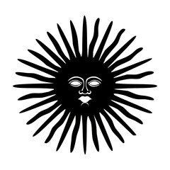 vector illustration of a symbol of peace sun face
