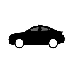 silhouette vector black car isolated on white