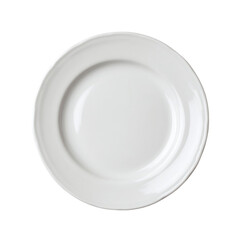 White dinner plate isolated on a transparent background