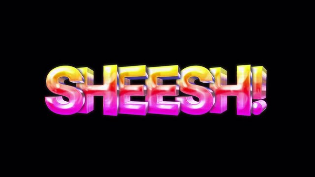 3D Retro Neon 80s Animated Text &ndash; sheesh